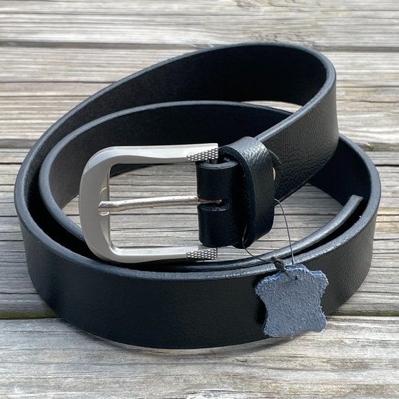 Men Handmade Black Leather Waistband Casual Jeans Leather Belt Size 36 - Picture 1 of 14